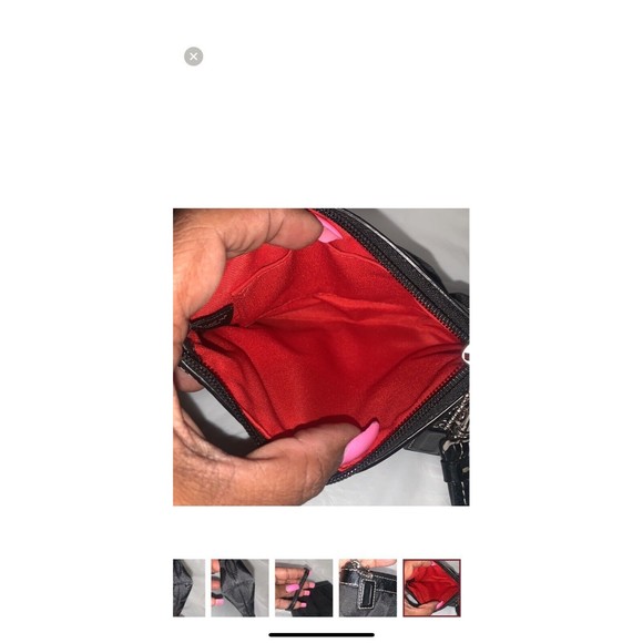 COACH 💥VINTAGE💥Signature Black Canvas Wristlet - Picture 6 of 9